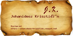 Johanidesz Krisztián névjegykártya